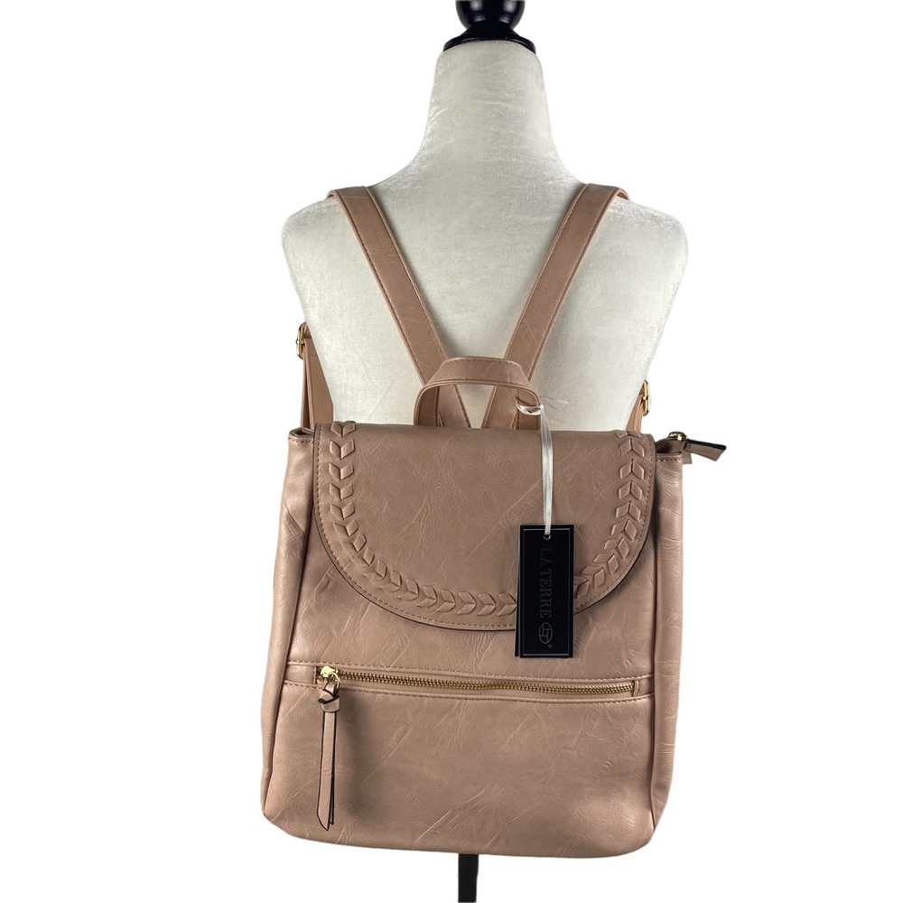 La Terre Vegan Backpack Purse Pink NWT